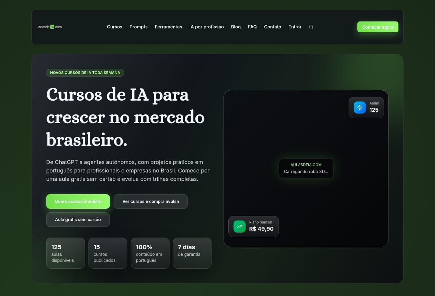 Screenshot de Aulas de IA