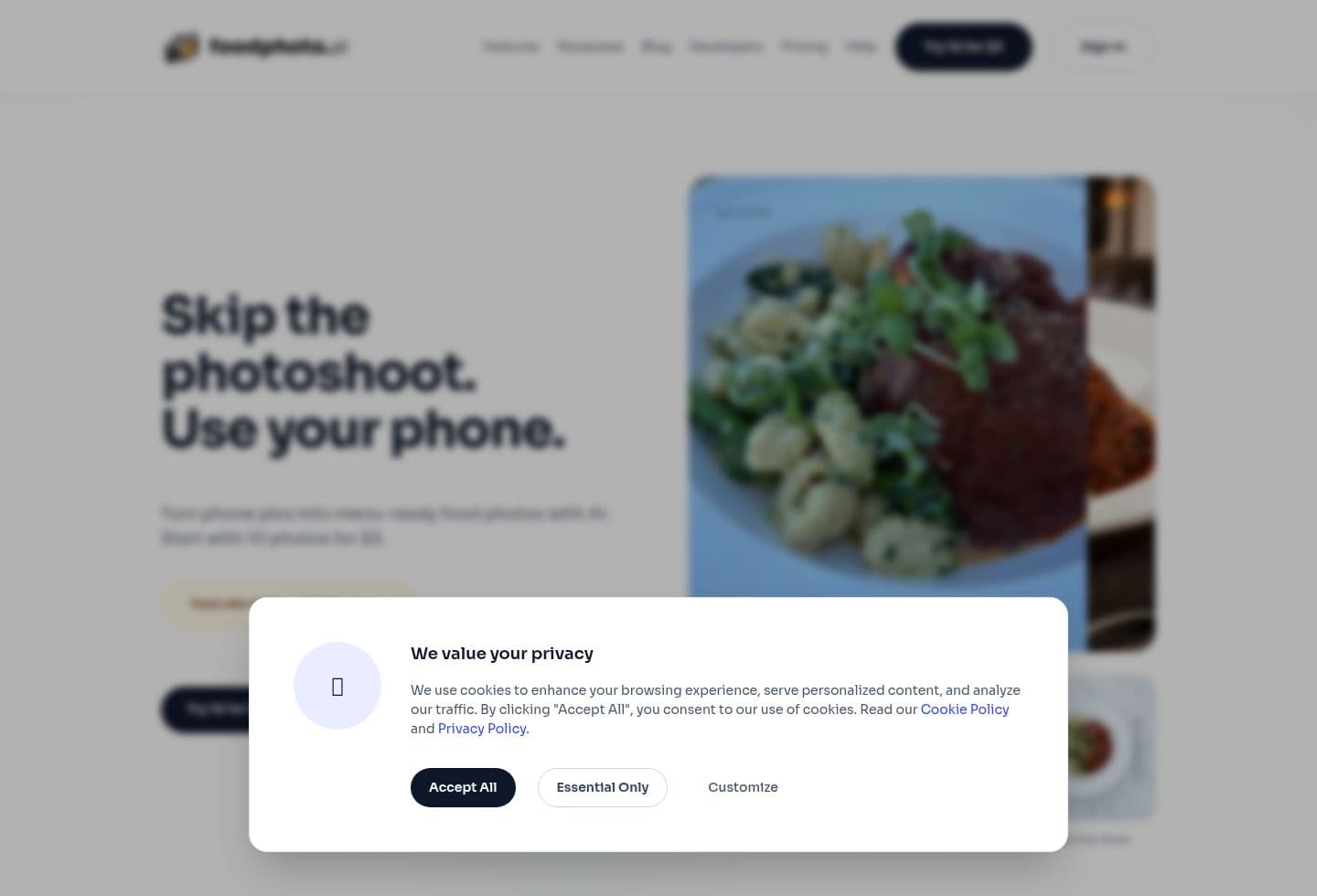 Preview de FoodPhoto.ai