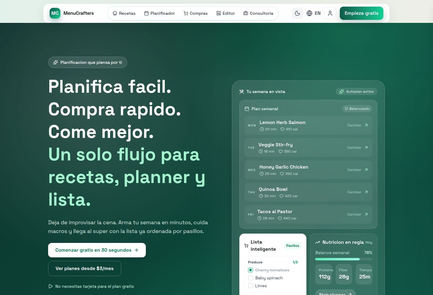 Screenshot de MenuCrafters